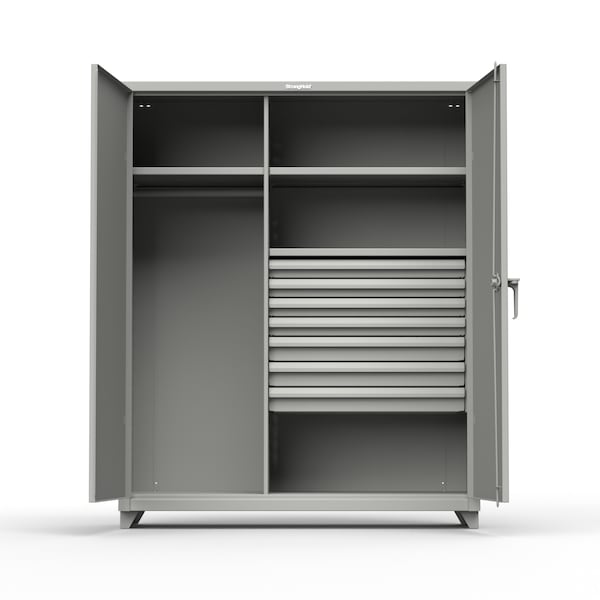 Strong Hold 14 ga. Industrial Bin Cabinet with 3 Shelves 48 inW x 24 inD x 75 inH 46-BS-243-L - main